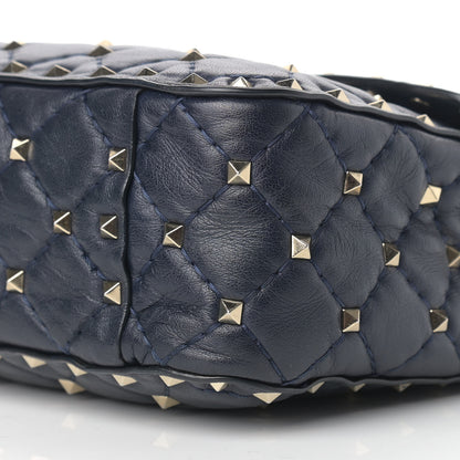 Valentino Garavani Nappa Medium Rockstud Spike Shoulder Bag Marine 10 of 10