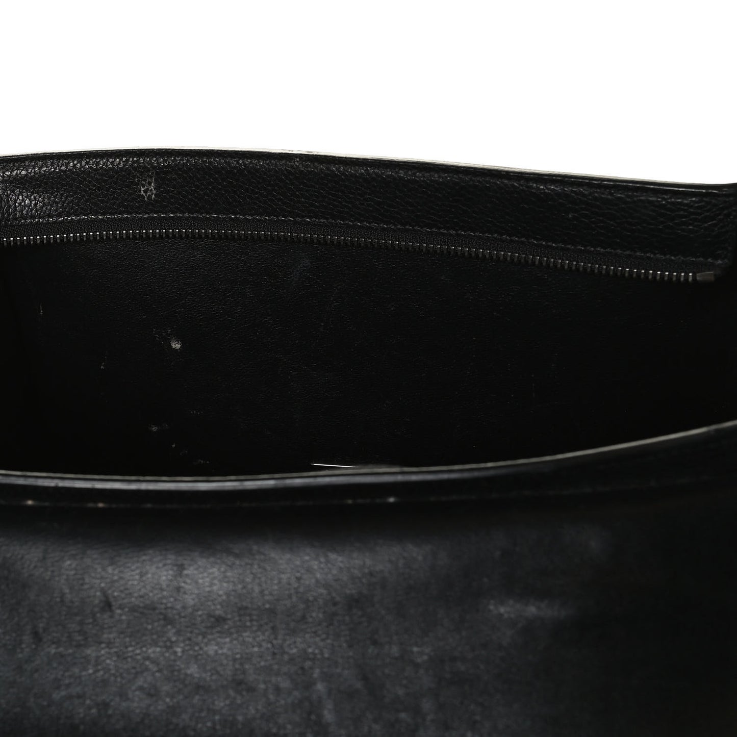 Drummed Calfskin Suede Small Trapeze Black