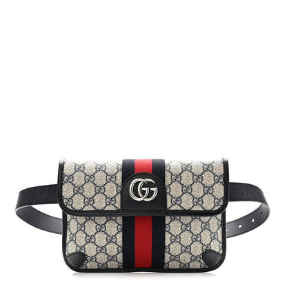 Gucci GG Supreme Monogram Web Small Ophidia Belt Bag 90 36 Beige Navy 1 of 10