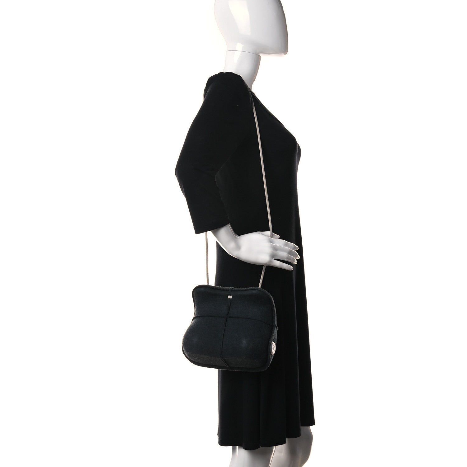 Chanel Felt Millennium 2005 Hard Case Crossbody Bag Grey 2 of 14