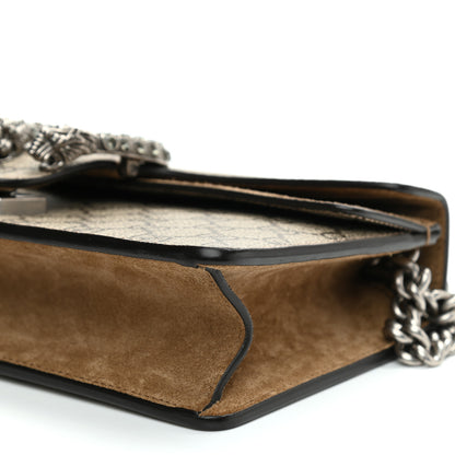 Gucci GG Supreme Monogram Suede Crystal Small Dionysus Shoulder Bag Beige Ebony Taupe 9 of 9