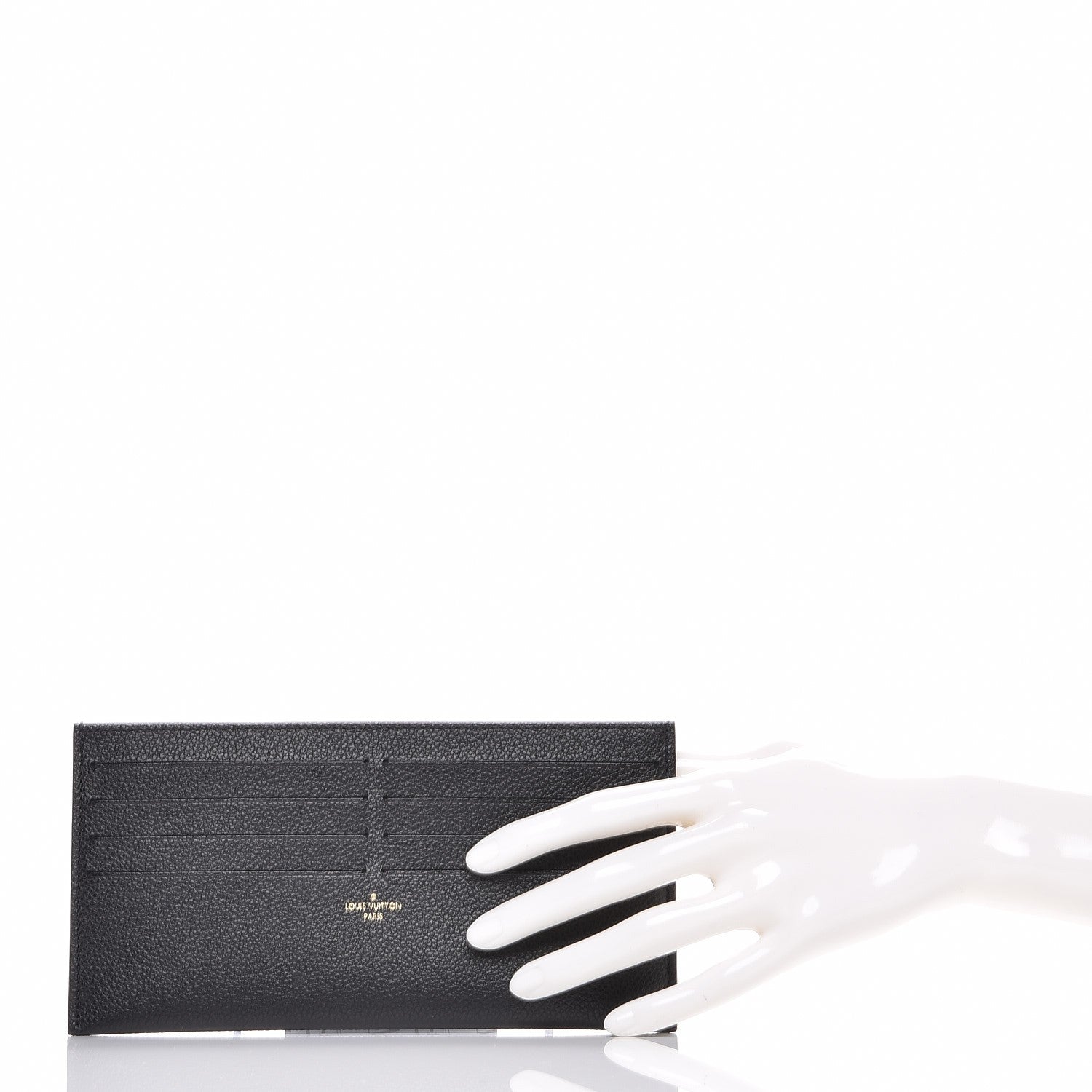 Louis Vuitton Calfskin Felicie Chain Wallet Card Holder Insert Black 2 of 6