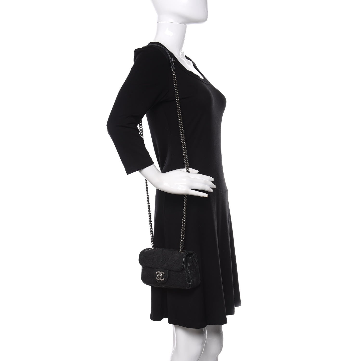 Chanel Caviar Quilted Mini Simply CC Flap Black 2 of 12