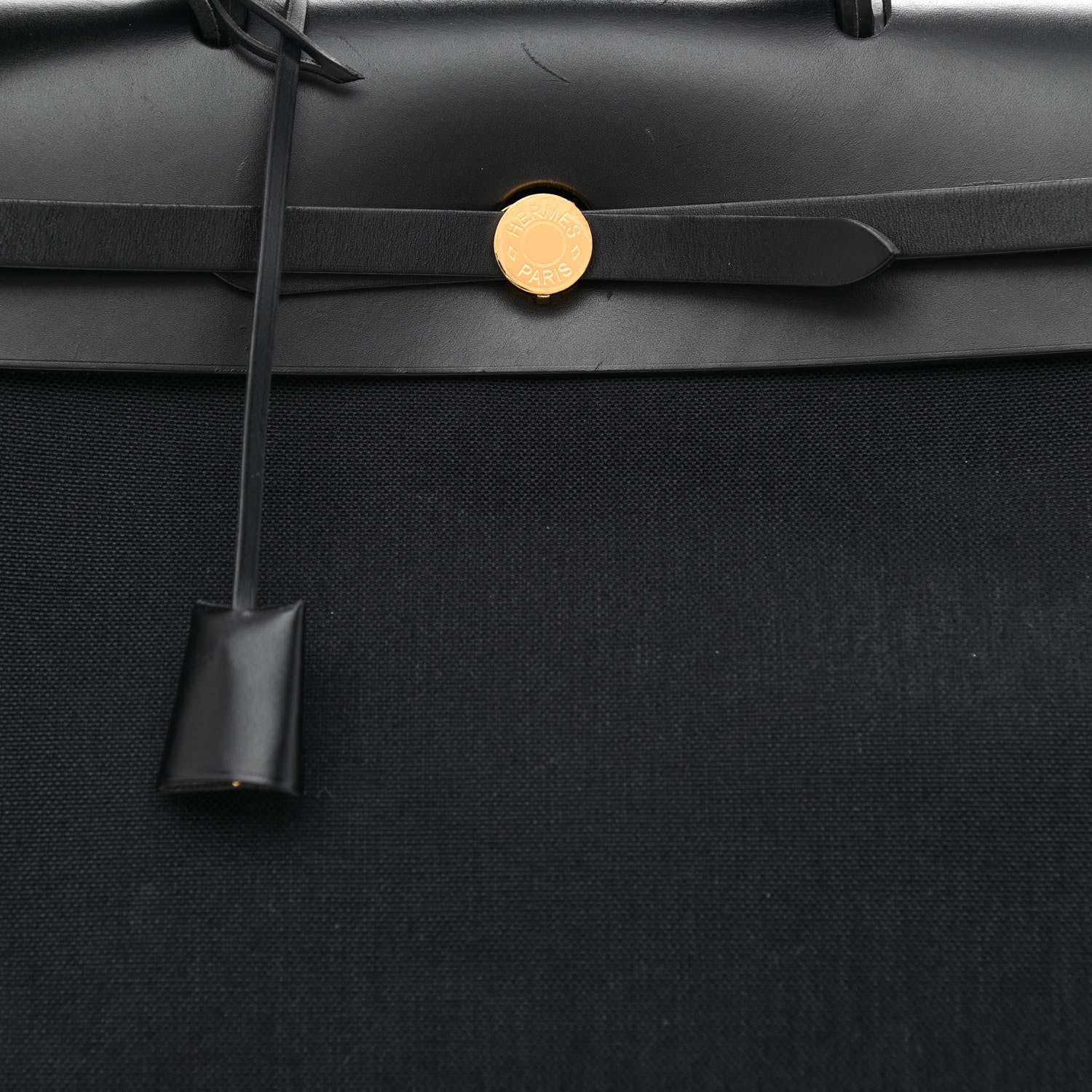 Hermes Toile Vache Calfskin Herbag 39 MM Black 10 of 15