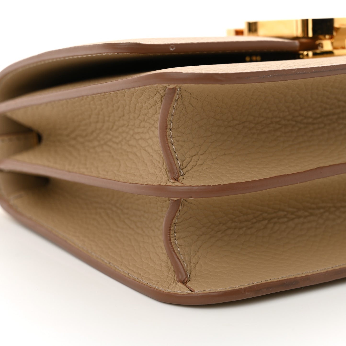 Grained Calfskin Small TB Bag Oat Beige