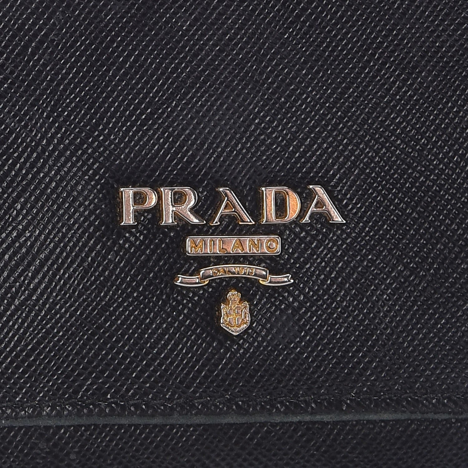 Prada Saffiano Metal Oro Chain Wallet Black 7 of 12