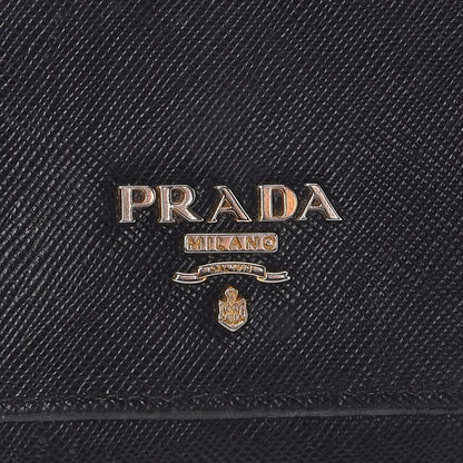 Prada Saffiano Metal Oro Chain Wallet Black 7 of 12