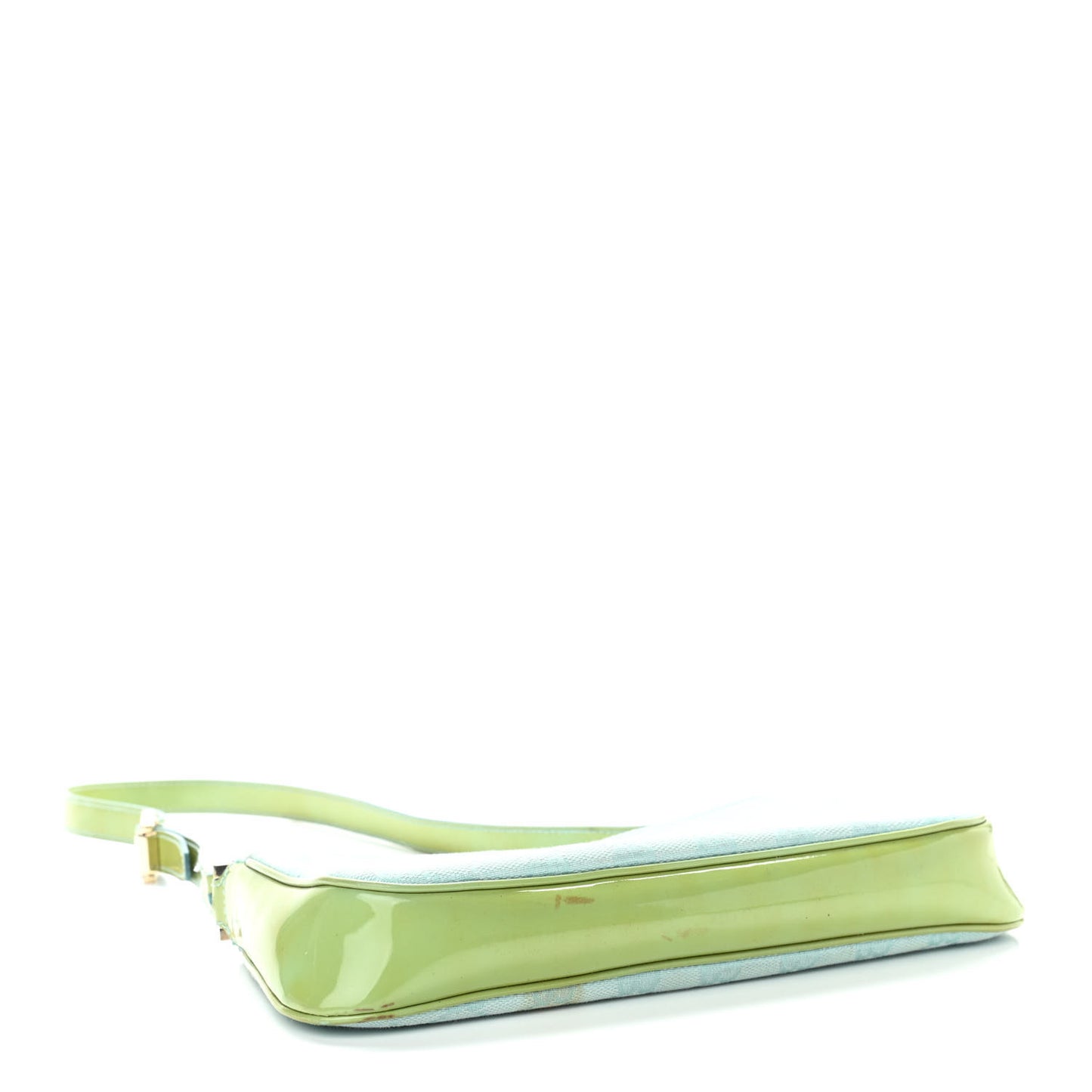 Canvas Patent Monogram Shoulder Bag Green Blue