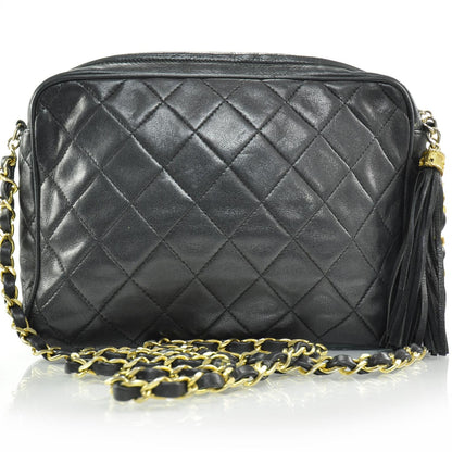 Chanel Lambskin Quilted Tassel Camera Case Black 4 of 9