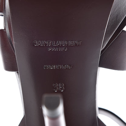 Saint Laurent Calfskin Tribute 105 Platform Sandals 38 Bordeaux 6 of 10