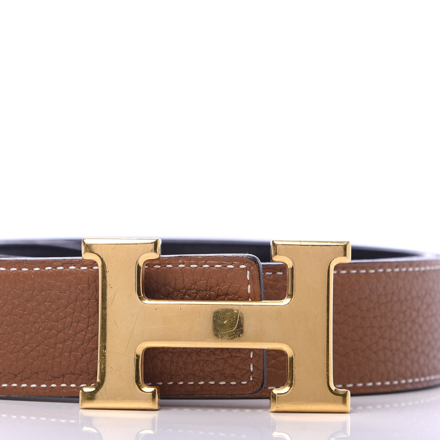 Hermes Box Togo 32mm H Belt 95 Black Gold 5 of 6