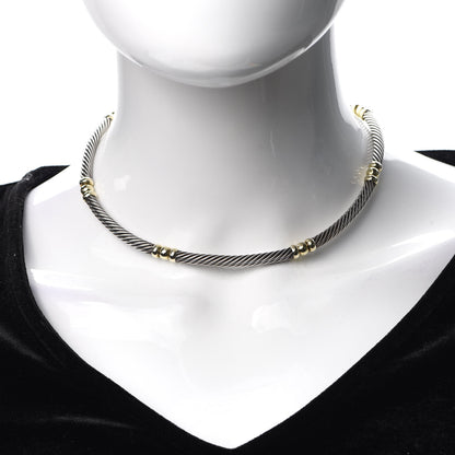 David Yurman Sterling Silver 14K Yellow Gold Hampton Cable Necklace 2 of 3