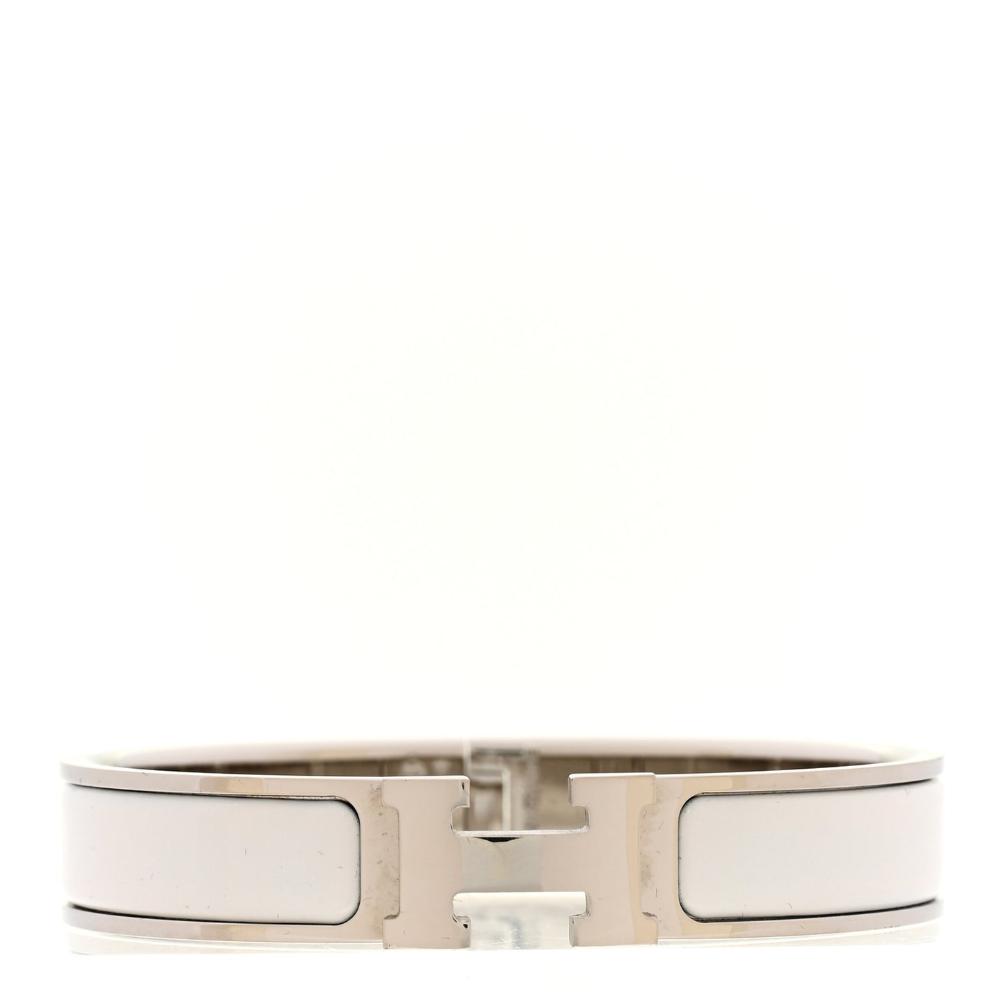 Enamel Narrow Clic Clac H Bracelet GM White
