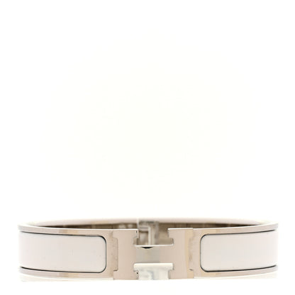 Hermes Enamel Narrow Clic Clac H Bracelet GM White 1 of 5