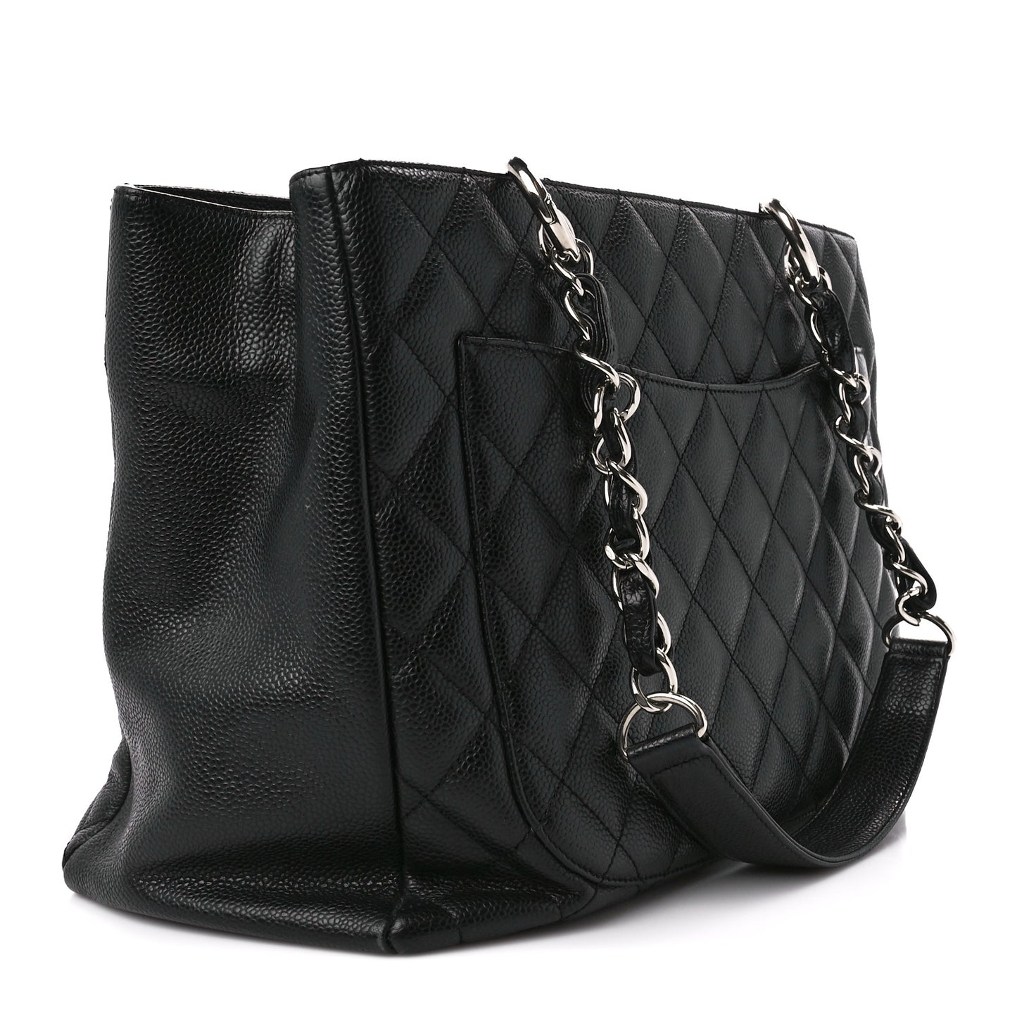 Caviar Quilted Grand Shopping Tote GST Black