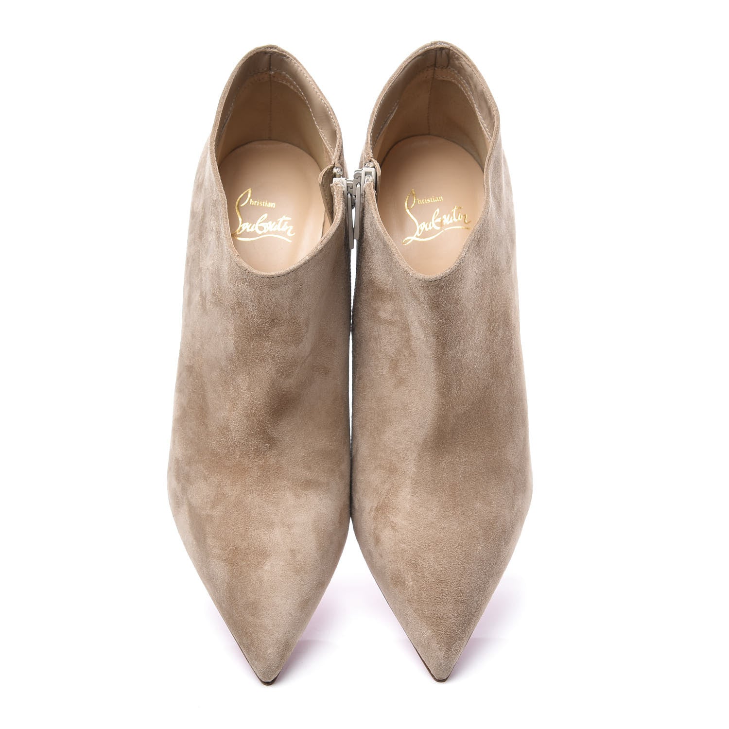 Christian Louboutin Veau Velours Gorgona 100 Ankle Boots 38 Beige 5 of 10