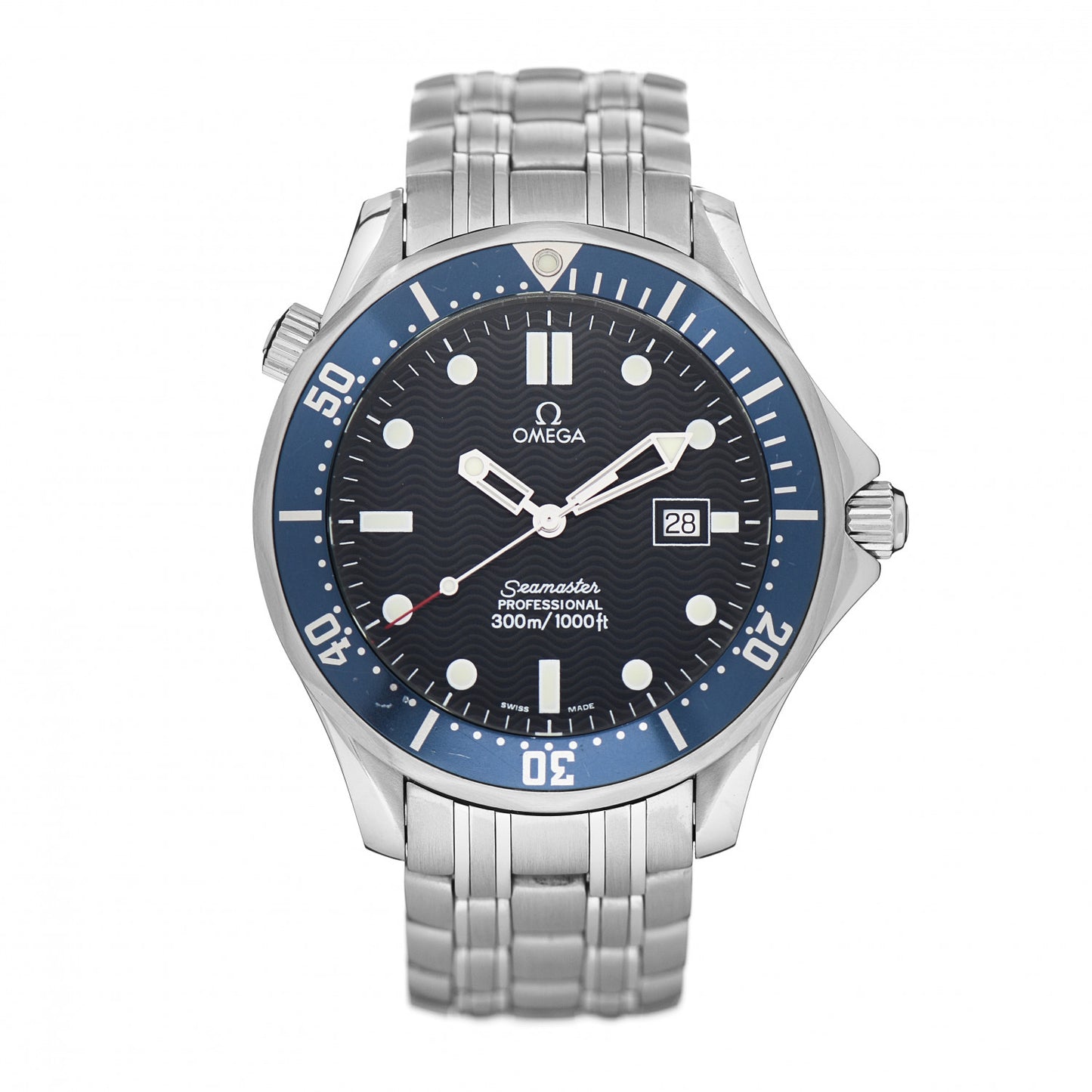 Stainless Steel 41mm Seamaster Professional Quartz Watch Blue 2541.80.00