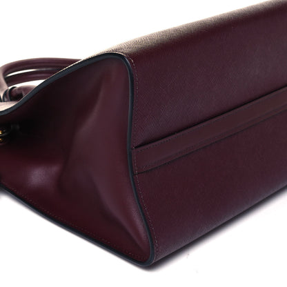 Prada Saffiano City Calfskin Greche Paradigme Bag Granato Petalo 8 of 9