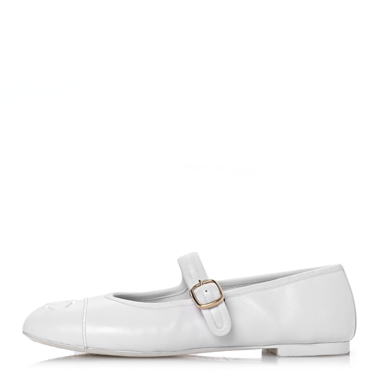 Chanel Lambskin Mary Jane Flats 37 White 1 of 13