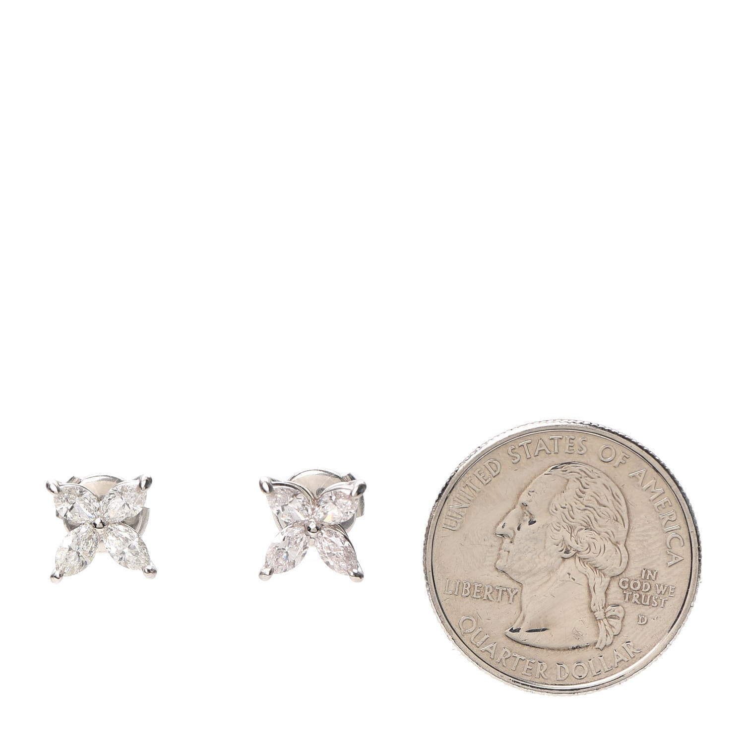 Tiffany Platinum Diamond Large Victoria Earrings 2 of 5