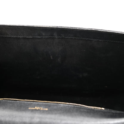 Saint Laurent Grain De Poudre Textured Mixed Matelasse Large Triquilt Monogram Satchel Black 23 of 35