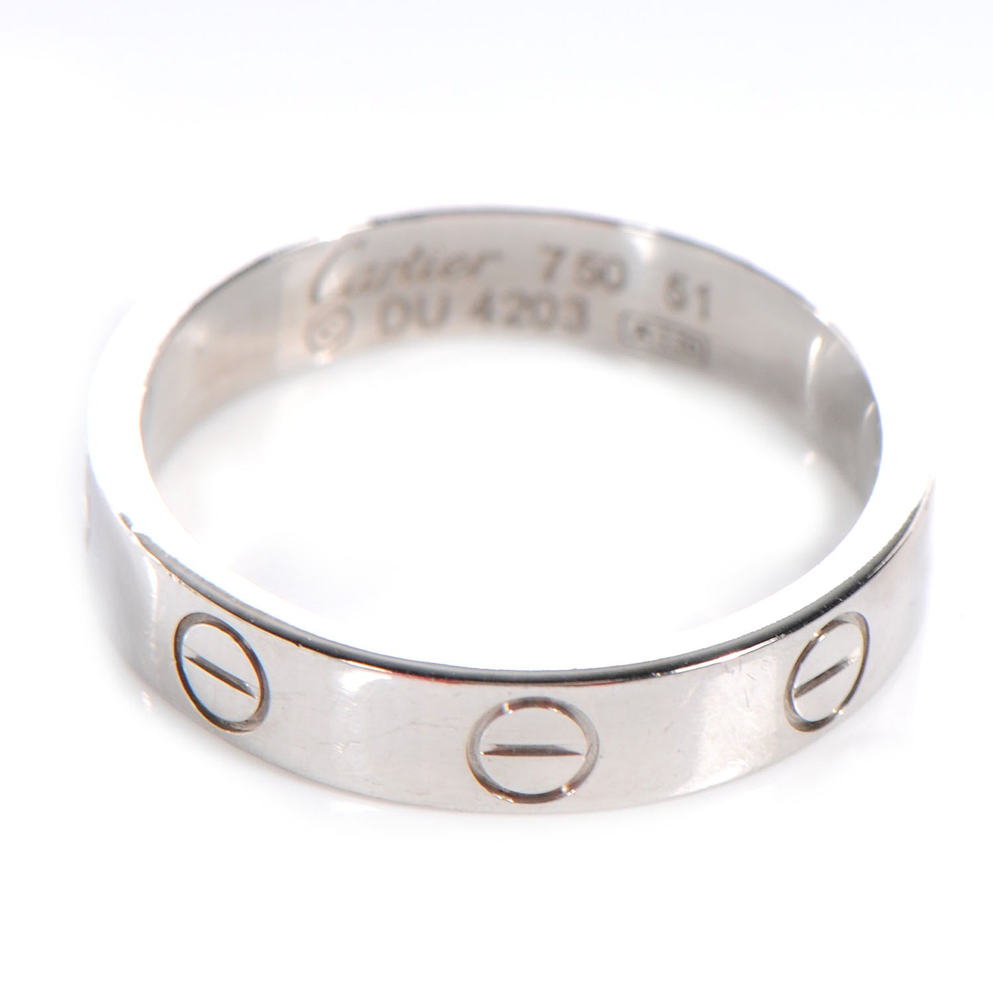 18K White Gold 3.5mm LOVE Wedding Band Ring 51 5.75