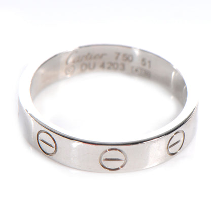 Cartier 18K White Gold 3.5mm LOVE Wedding Band Ring 51 5.75 1 of 4