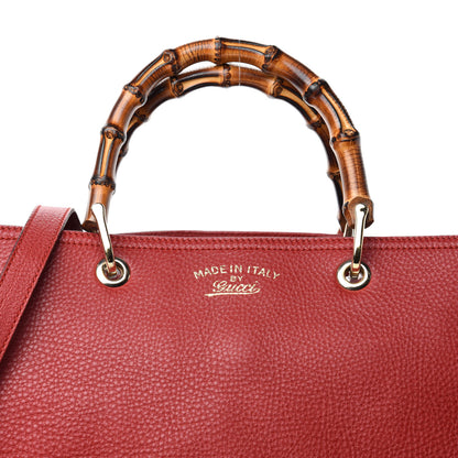 Gucci Calfskin Large Bamboo Shopper Tote Red 10 of 10