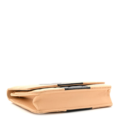 Chanel Lambskin Quilted Wallet On Chain WOC Beige Black 6 of 23