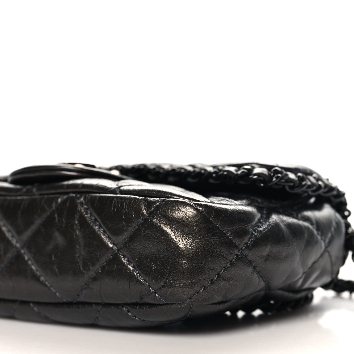 Chanel Metallic Aged Calfskin Mini Chain Me Flap Dark Grey 10 of 10