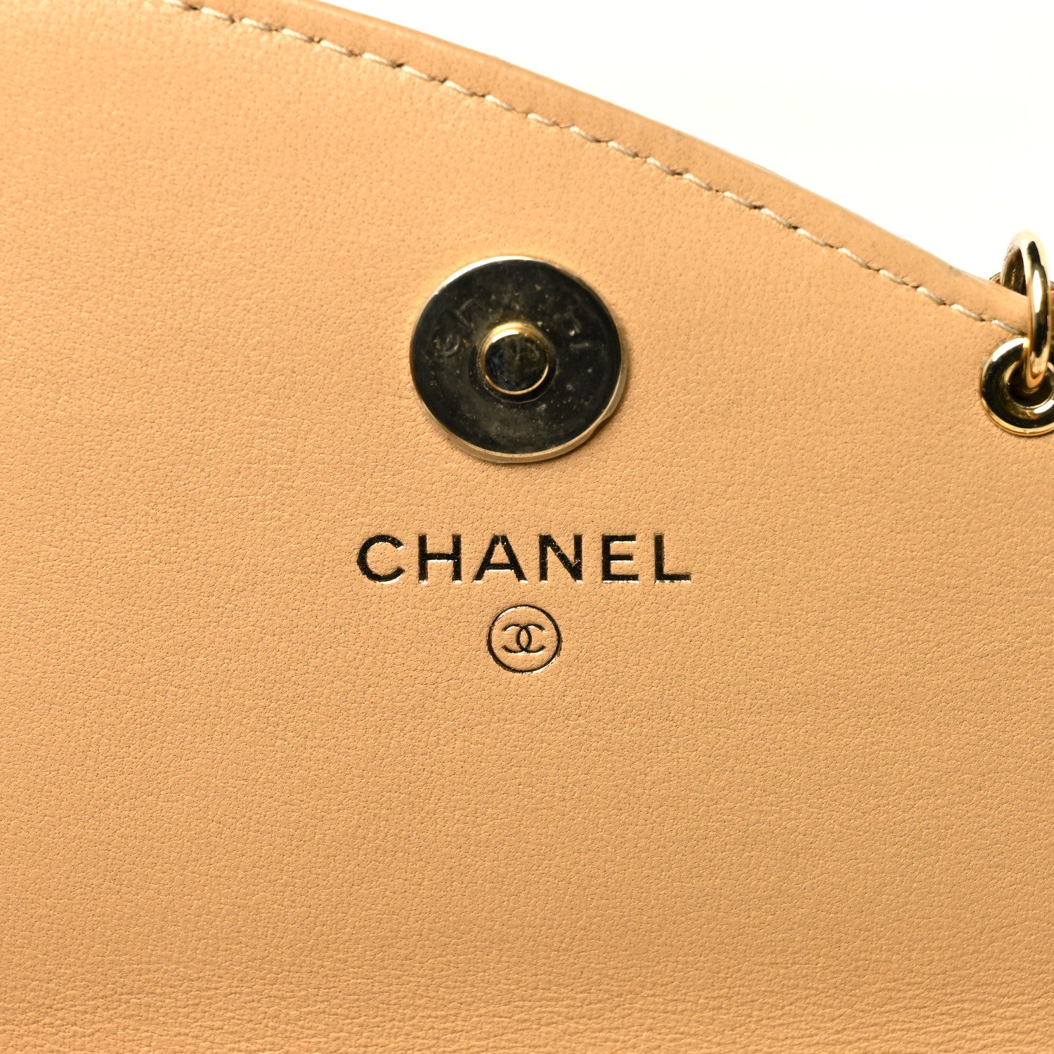 Chanel Lambskin Quilted Chain Infinity Wallet On Chain WOC Light Beige 6 of 10