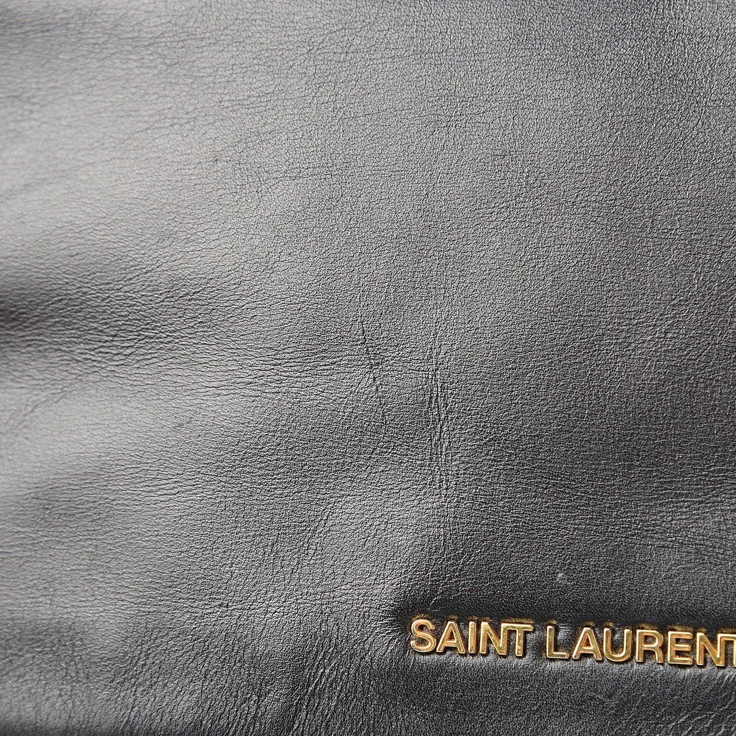 Smooth Calfskin Letters Fold-Over Clutch Black