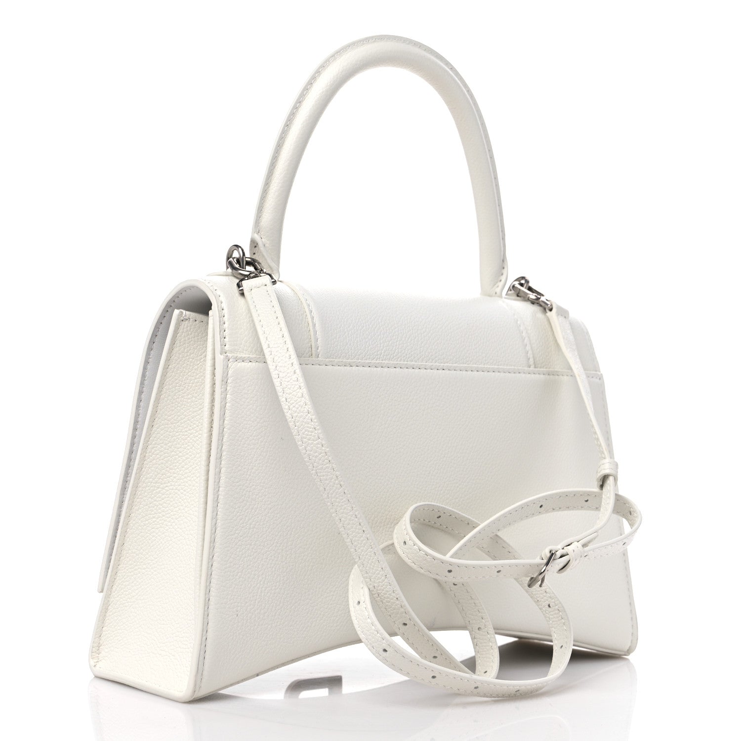 Balenciaga Grained Calfskin Medium Hourglass Top Handle Bag White 3 of 10