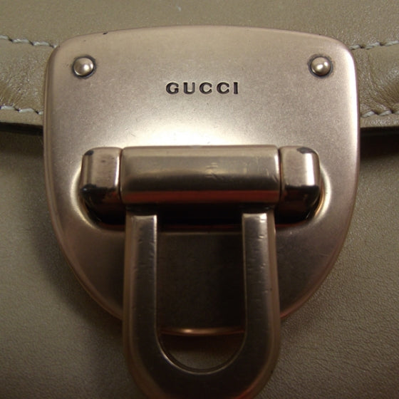 Gucci Leather Fold Over Satchel Beige 10 of 10