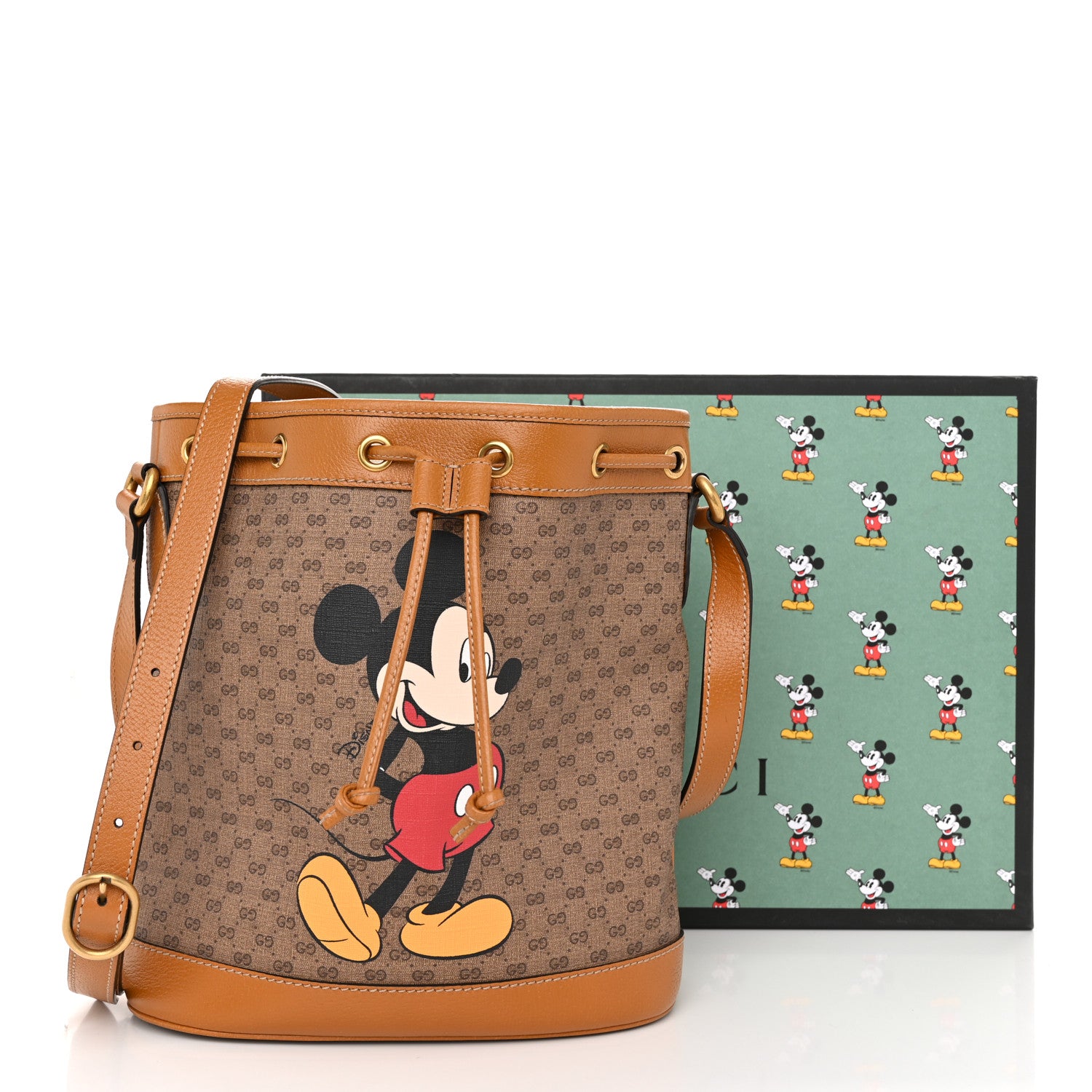 Gucci X DISNEY Mini Vintage GG Supreme Monogram Bucket Bag Beige Vintage Sun Oil 11 of 11