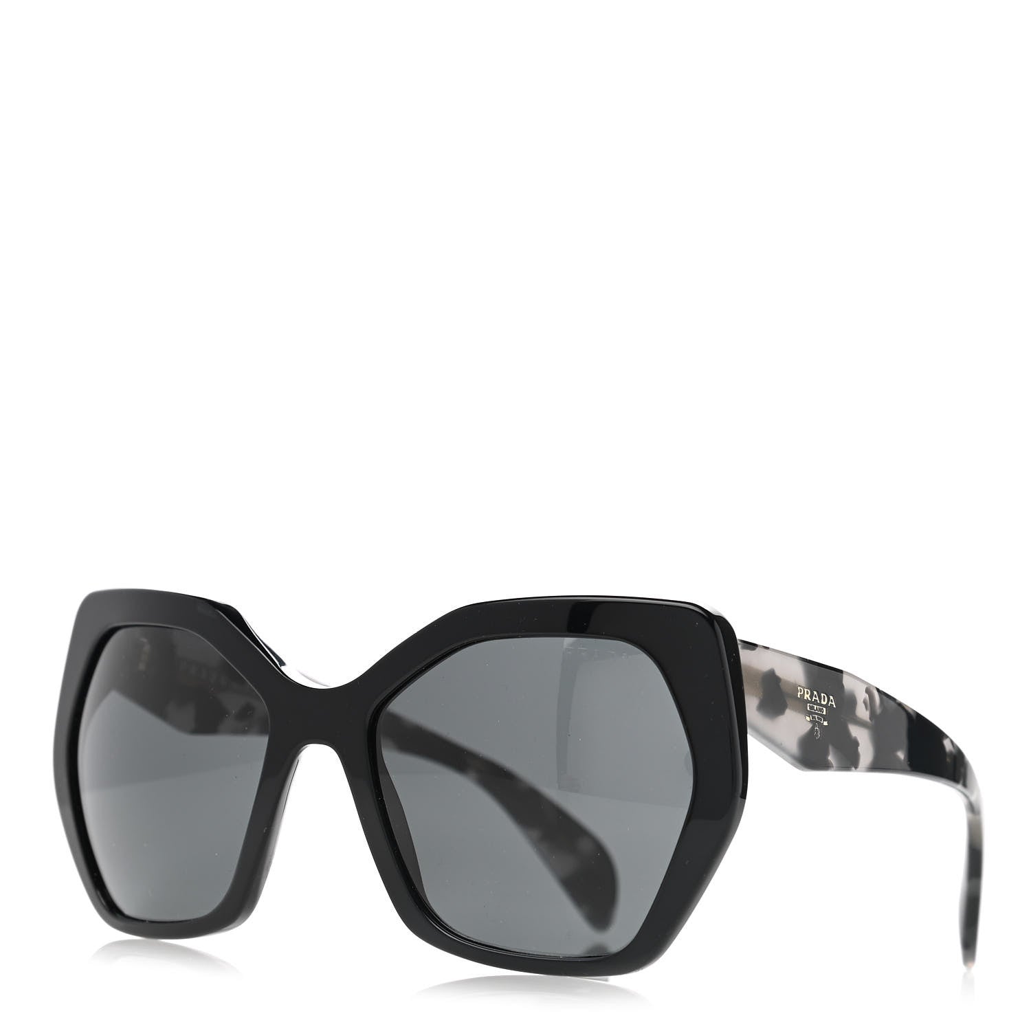 Prada Acetate Sunglasses SPR 16R Black Tortoise Grey 1 of 7