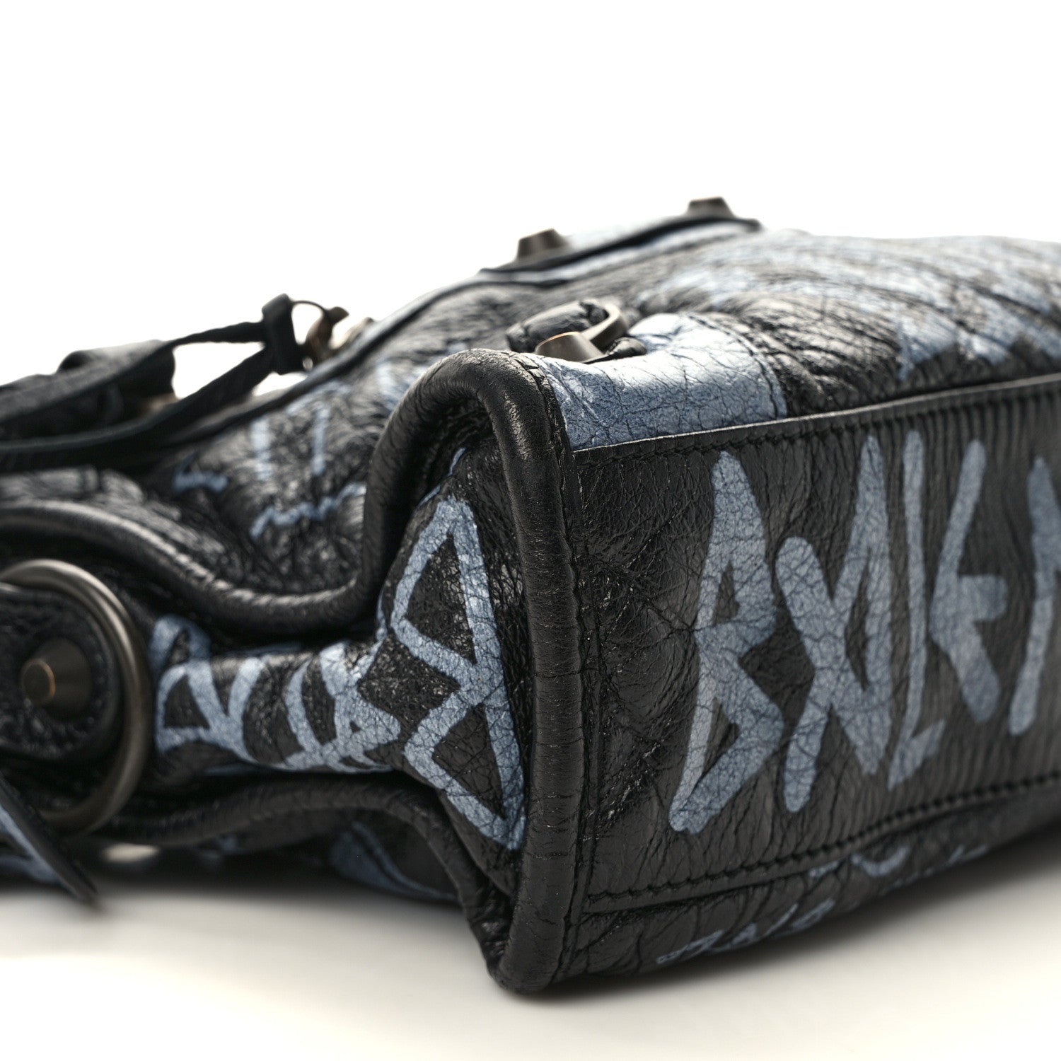 Balenciaga Agneau Arena Graffiti All Over Classic Hardware Mini City Black 8 of 12