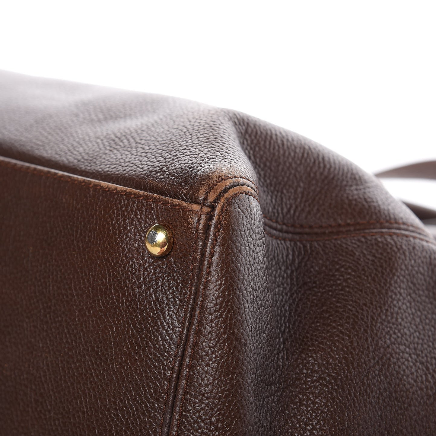 Calfskin Cerf Executive Shopper Tote Brown