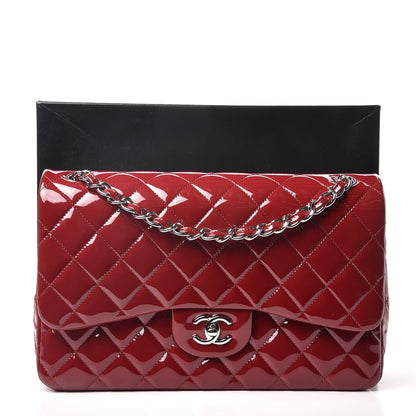 Chanel Patent Quilted Jumbo Double Flap Red 12 of 12