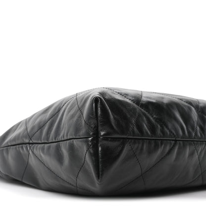 Chanel Shiny Calfskin Quilted Monochrome Small Chanel 22 Black 9 of 10