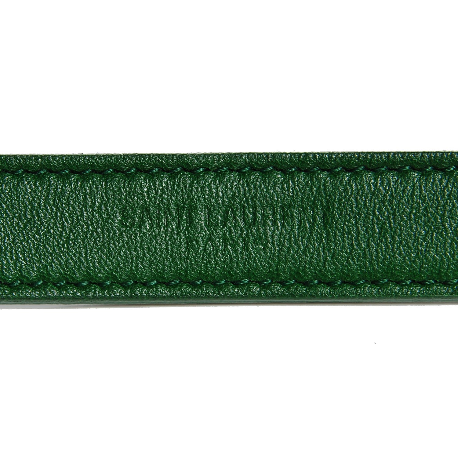 Saint Laurent Lambskin Matelasse Chevron Medium Monogram Satchel Green 6 of 9