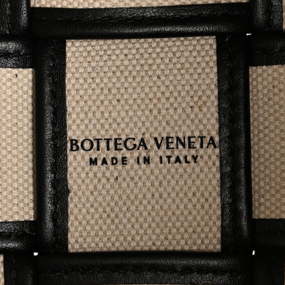 Bottega Veneta Canvas Nappa Maxi Intrecciato Small Cassette Bucket Bag Natural Black 6 of 9