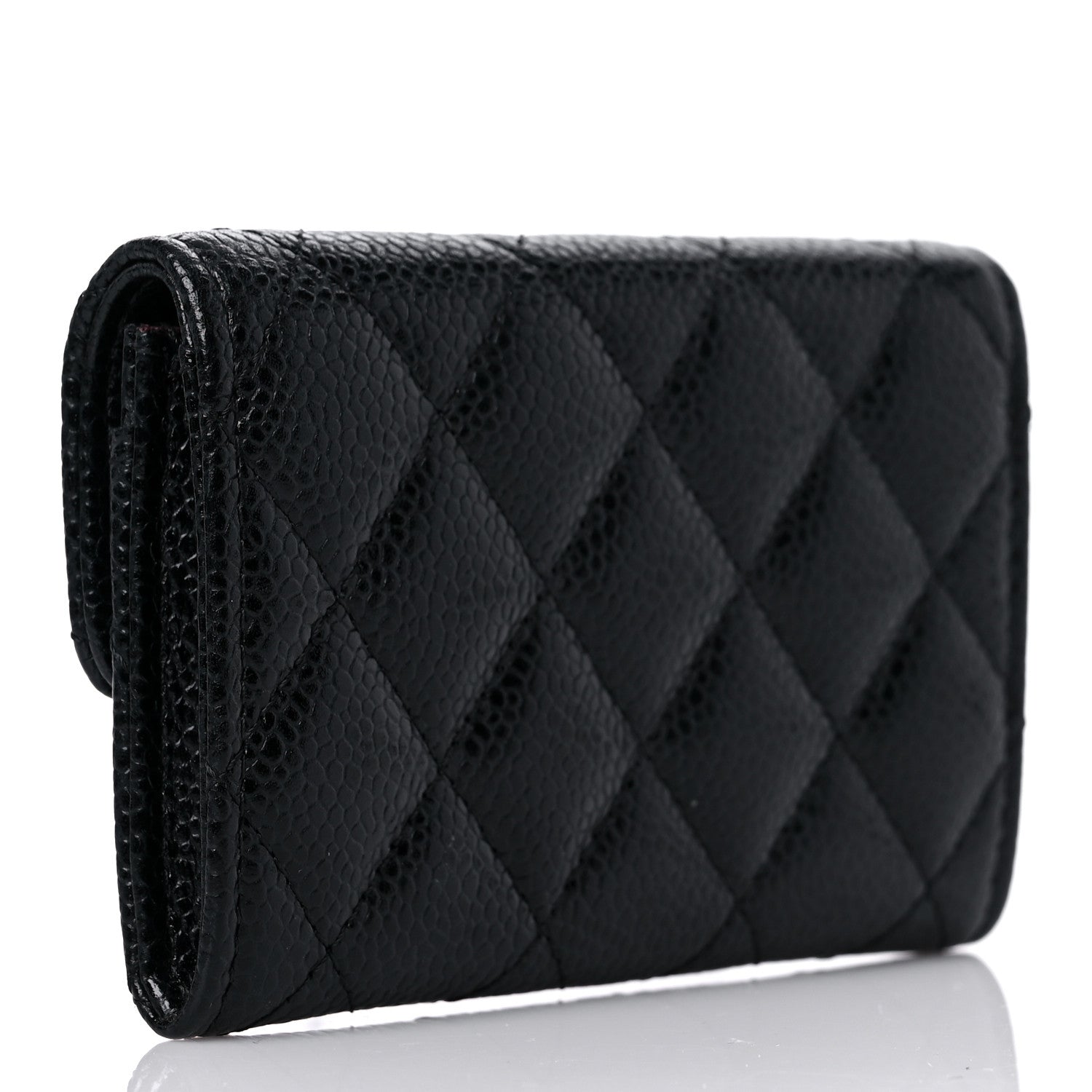 Chanel Caviar Quilted Flap Card Holder Wallet Black 3 of 9