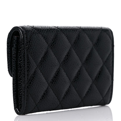 Chanel Caviar Quilted Flap Card Holder Wallet Black 3 of 9