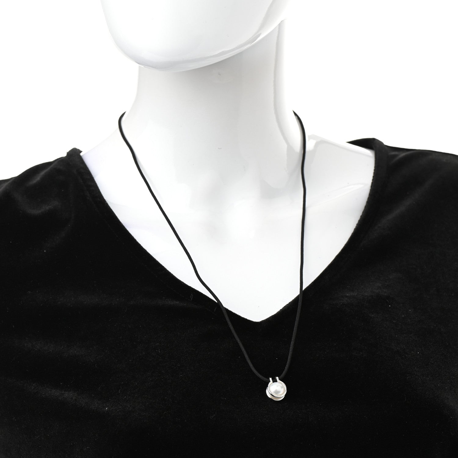 Tiffany Sterling Silver Pearl HardWear Cord Necklace 2 of 5