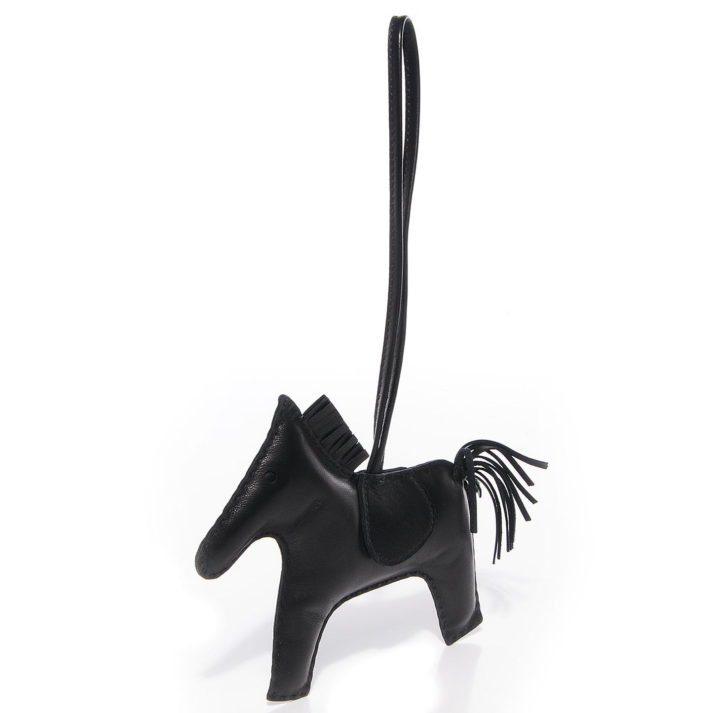 Milo Lambskin Grigri Rodeo Horse Bag Charm GM So Black