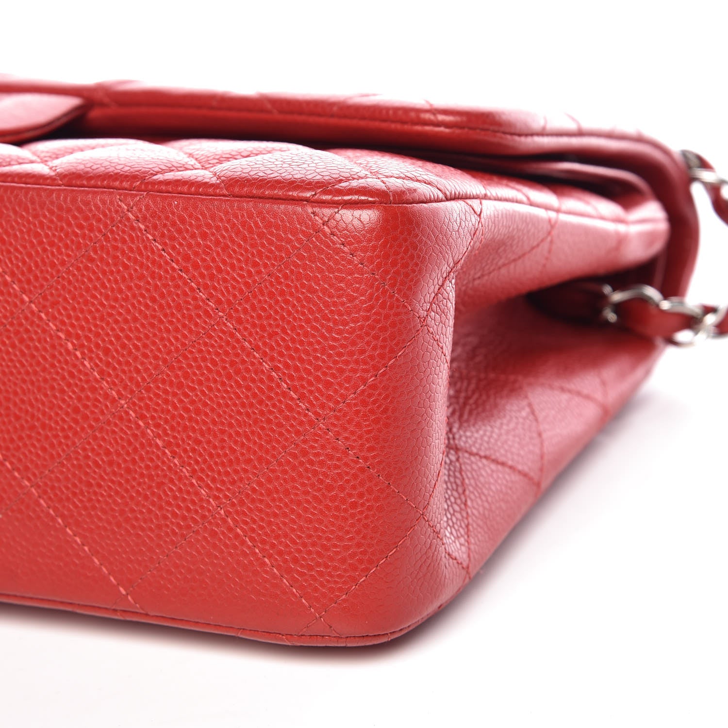 Chanel Caviar Quilted Jumbo Double Flap Red 7 of 11