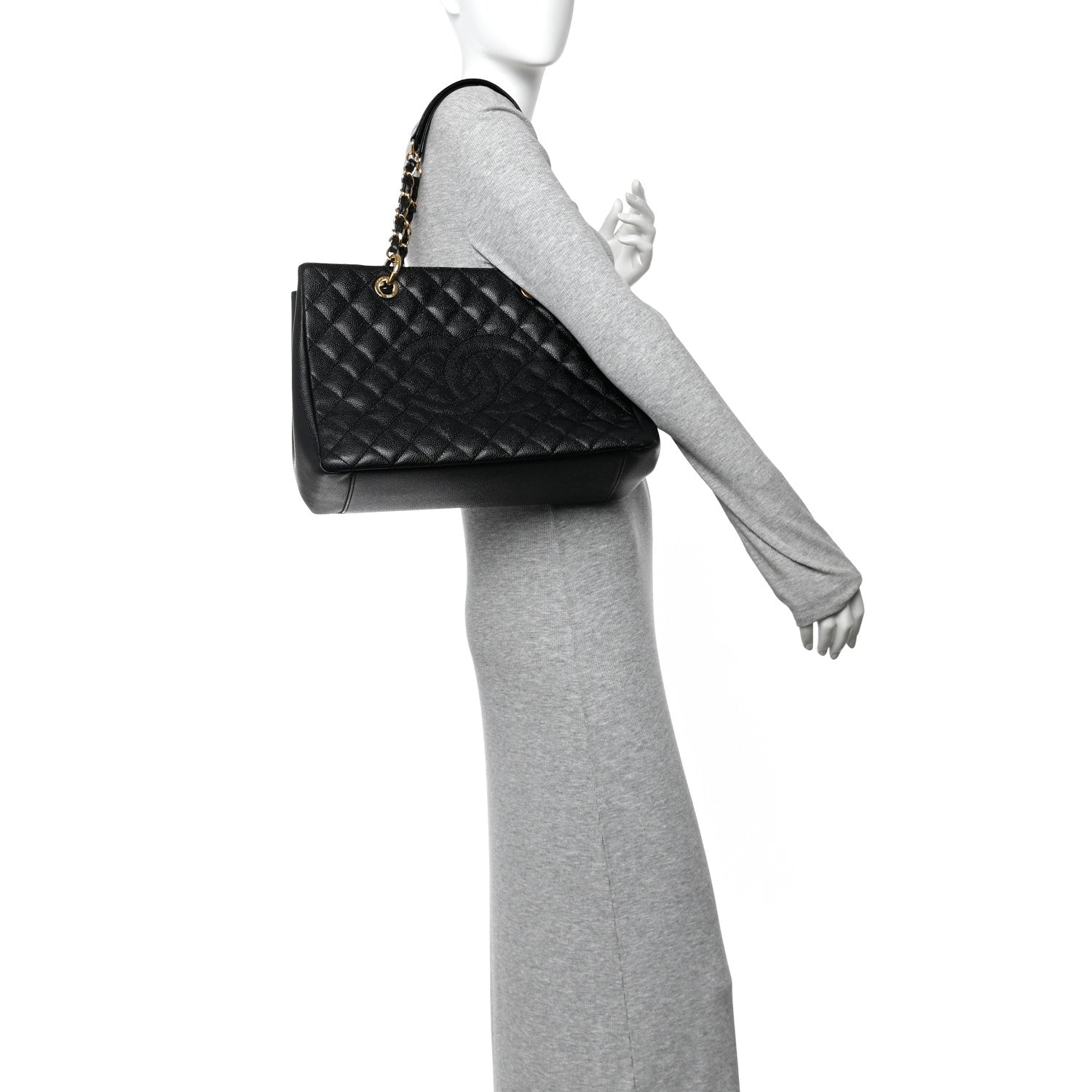 Chanel Caviar Quilted Grand Shopping Tote GST Black 2 of 10