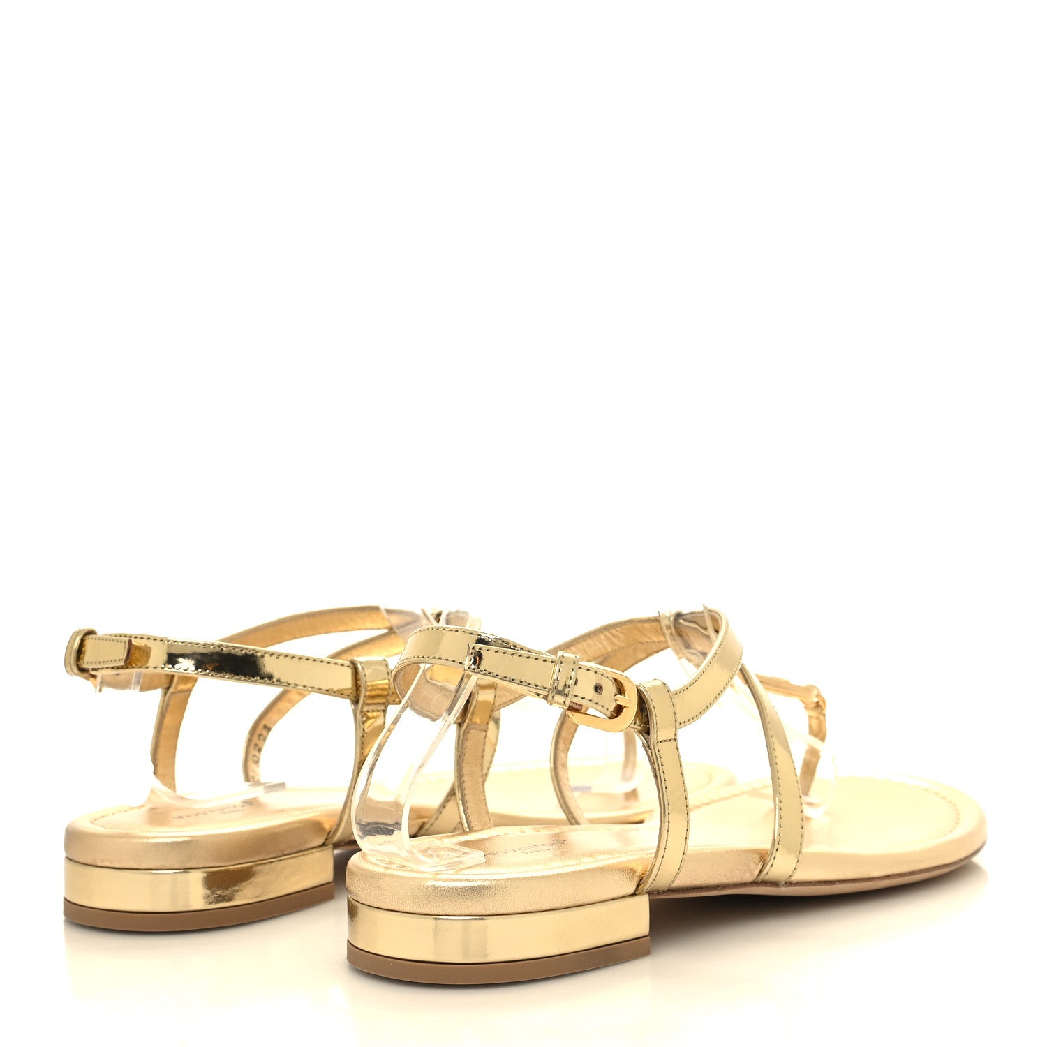Louis Vuitton Metallic Calfskin Dita Flat Sandal 39.5 Gold 4 of 8