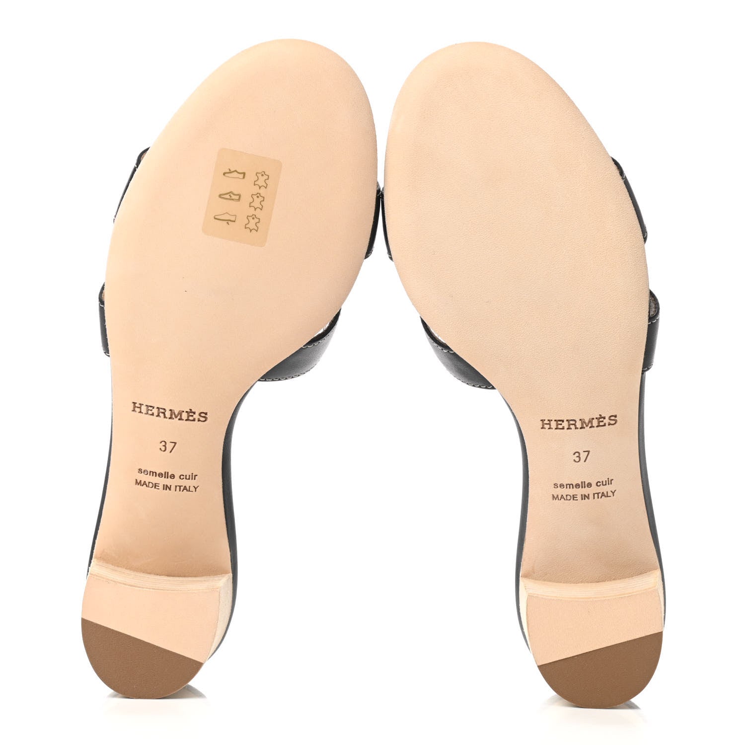 Hermes Calfskin Oasis Sandals 37 Black 5 of 8